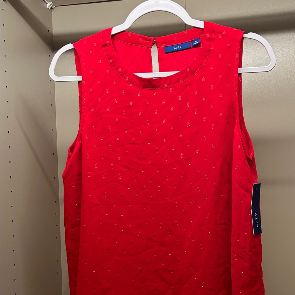 Apt 9 sleeveless textured vibrant red tank / shell